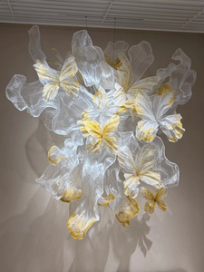 Nouvelle conception de décoration de scène, toile de fond de mariage, suspension murale, installation artistique géante de fleurs <span class=keywords><strong>en</strong></span> <span class=keywords><strong>organza</strong></span> pour vitrine de magasin - Product Image 4