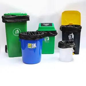 Strong Heavy Duty Plastic Recycled PE Construction Contractor 33 Gallon Heavy Duty Black Industrial Trash Garbage Bags