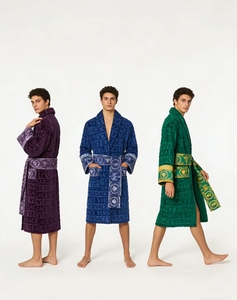 Chemise de nuit en coton tricoté de luxe pour femme, col en V, taille élastique, manches longues, séchage rapide, couleur unie, vêtement de nuit d'hiver - Product Image 2