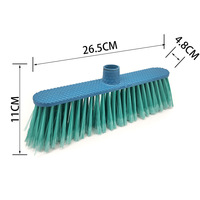 Balai plat à main en soie colorée à pois, tête en PP, durable et facile à nettoyer pour une utilisation intérieure et extérieure