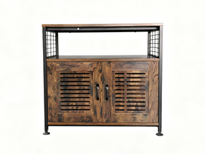 犬用クレート家具ケネル屋内木製長方形ダブルドア大型犬用ケージ滑り止め付き引き出し式トレイ手洗い可能 - Product Image 1