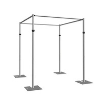 Soporte Rectangular Plateado de Aluminio de 4 Lados para Fondo, Duradero, para Bodas, Eventos, Aniversarios, con Exhibidores de Globos