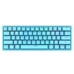 Nhà máy mini có dây 61 phím ABS Keycaps RGB 60 phần trăm đa-màu sắc Bàn phím chơi game cơ khí xách tay Ánh sáng trọng lượng bàn phím - Product Image 3