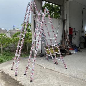 Aluminum Self-Locking Hinge <b>Telescopic</b> Folding <b>Ladder</b> 2m5 Made in Vietnam - Product Image 2