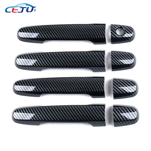 4 pièces de protections pour poignées de portières et autocollants de protection de coupelle de poignée extérieure, aspect fibre de carbone, pour Toyota Vios 2014 - Product Image 3