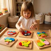 Puzzle en bois 3D de dessins animés, animaux et véhicules, puzzle à emboîter, jouet éducatif Montessori pour l'apprentissage précoce des tout-petits, des enfants et des adolescents