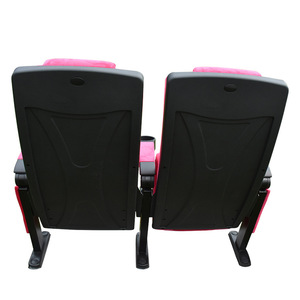 เก้าอี้โรงหนังหุ้มกำมะหยี่สีแดงพร้อมที่วางแก้ว รุ่น MZ-Y05 จาก Mingzhong Furniture - Product Image 4