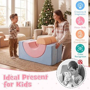 Factory Playroom Kids Furniture Multi Color Soft Sponge <b>Sofa</b> 6 Piece Crawl & Climb <b>Foam</b> Play Set Climbing Blocks Soft Toy Gym - Product Image 4
