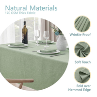 Nappe en lin rectangulaire 52x70 pouces tissu décoratif imperméable résistant aux taches et aux plis pour la salle à manger