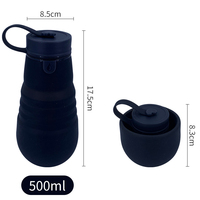 Bouteilles d'eau pliables avec logo personnalisé, bouteille d'eau en silicone de voyage, bouteille d'eau de sport portable, bouteille d'eau réutilisable