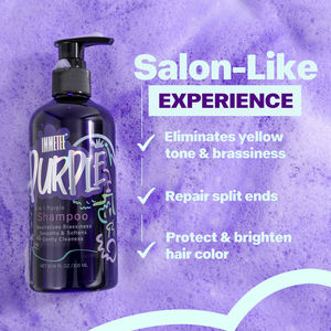 Champú Profesional 3 en 1 Color Púrpura para Cabello <span class=keywords><strong>Rubio</strong></span>, Plateado y Gris, Neutraliza los Tonos Amarillos, Champú <span class=keywords><strong>Matizador</strong></span> Sin Amarillo, 300 ml - Product Image 4
