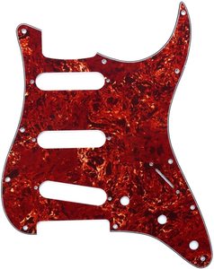 Plaque de protection (pickguard) SSS 11 trous en écaille de tortue rouge 4 plis de haute qualité pour guitare électrique ST - Product Image 6