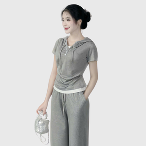 Conjunto de 2 piezas para mujer, ropa de mujer de diseño de lujo, peso ligero, muestra gratis, proveedor vietnamita, suministro directo - Product Image 3