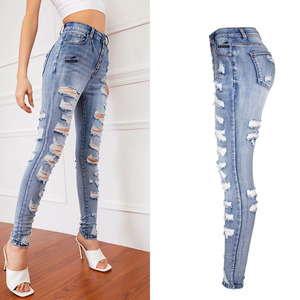 Produttore di pantaloni Casual da <span class=keywords><strong>donna</strong></span> <span class=keywords><strong>donna</strong></span> a vita alta con acqua sottile e Jeans da <span class=keywords><strong>donna</strong></span> - Product Image 5