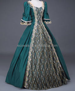 महिलाएं मध्ययुगीन 18 वीं शताब्दी की आधी आस्तीन बॉल गाउन राजकुमारी फीता पैचवर्क सटिन पोशाक रानी पुनर्जागरण विटोरियन पोशाक - Product Image 5