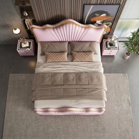 Lit de Luxe Moderne et Confortable en Bois de Pin, Taille King/Queen, avec Rangement Intégré, Ensemble de Meubles de Chambre Haut de Gamme pour Appartement et Maison