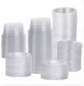 <b>100ml</b> Portion <b>Cups</b>,Jello Shot <b>Cups</b> with Lids,Disposable Plastic Condiment Dipping Sauce <b>Cup</b>,Small Containers for Salad Dressing - Product Image 1