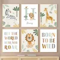 Affiches décoratives murales pour chambre d'enfant, animaux de la jungle, lion, décoration intérieure de la chambre d'enfant, affiche en toile pour bébé, décoration murale, décoration de la maison