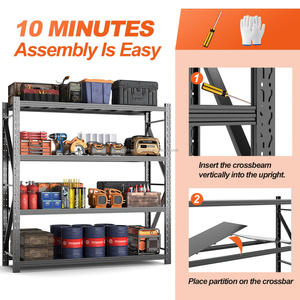 <span class=keywords><strong>Étagère</strong></span>s de garage réglables à 4 niveaux, unités d'<span class=keywords><strong>étagère</strong></span>s robustes pour entrepôt, atelier, sous-sol, organisateurs - Product Image 2