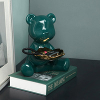 Décoration d'ourson de 36 design nordique, ours de glace de luxe, clés créatives en céramique pour recevoir des bijoux, cadeau de pendaison de crémaillère