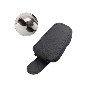 Magnetische Leder Sonnenbrille halter mit Brille Organizer Lagerung Auto Sonnenblende Innen zubehör Werbe geschenke - Product Image 1