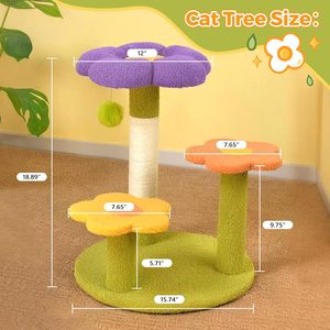 Custom Wholesale New Design Small Cat Climbing Tower Flower Cat Tree with Scratching <b>Post</b> - Product Image 4