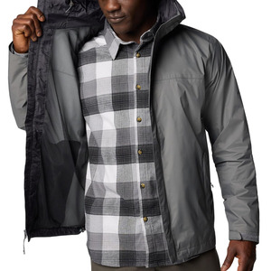 <b>Men</b> Waterproof <b>Jacket</b> Outdoor Windproof Hooded Rain Coat Lightweight Polyester <b>Jacket</b> for Hiking Travel Camping Daily Wear - Product Image 6