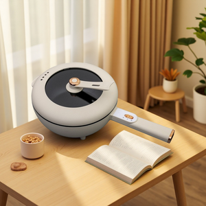 Poêle électrique standard US 110V 4L avec revêtement antiadhésif 1800W, affichage numérique, <span class=keywords><strong>6</strong></span> fonctions de cuisson, cordon d'alimentation séparé pour Taïwan - Product Image 1