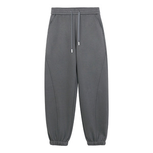 Pantalon de jogging épais doublé polaire pour homme, couleur unie, en coton élastique, pour l'automne et l'hiver, usage quotidien, gris - Product Image 1