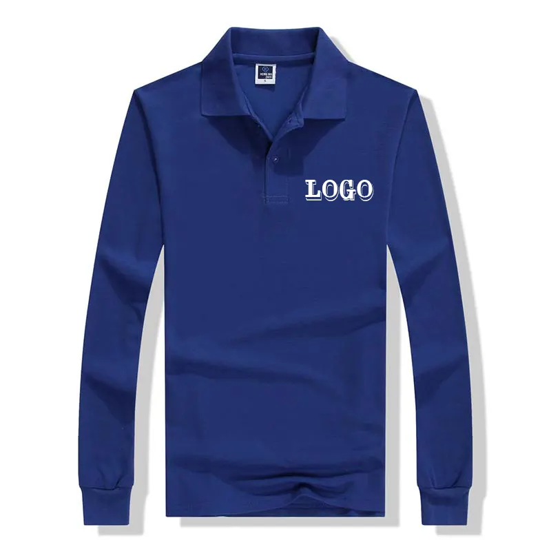 Stickerei Logo männer Polo Shirts Individuell Sport Langarm Polo T Shirts