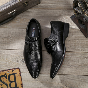 Chaussures habillées en cuir pour hommes de haute qualité, neuves, à semelle épaisse, bout rond, en cuir véritable, chaussures décontractées pour mariage - Product Image 6