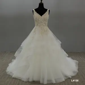 Цветное великолепное свадебное платье vestido de civil для невесты с v-образным вырезом