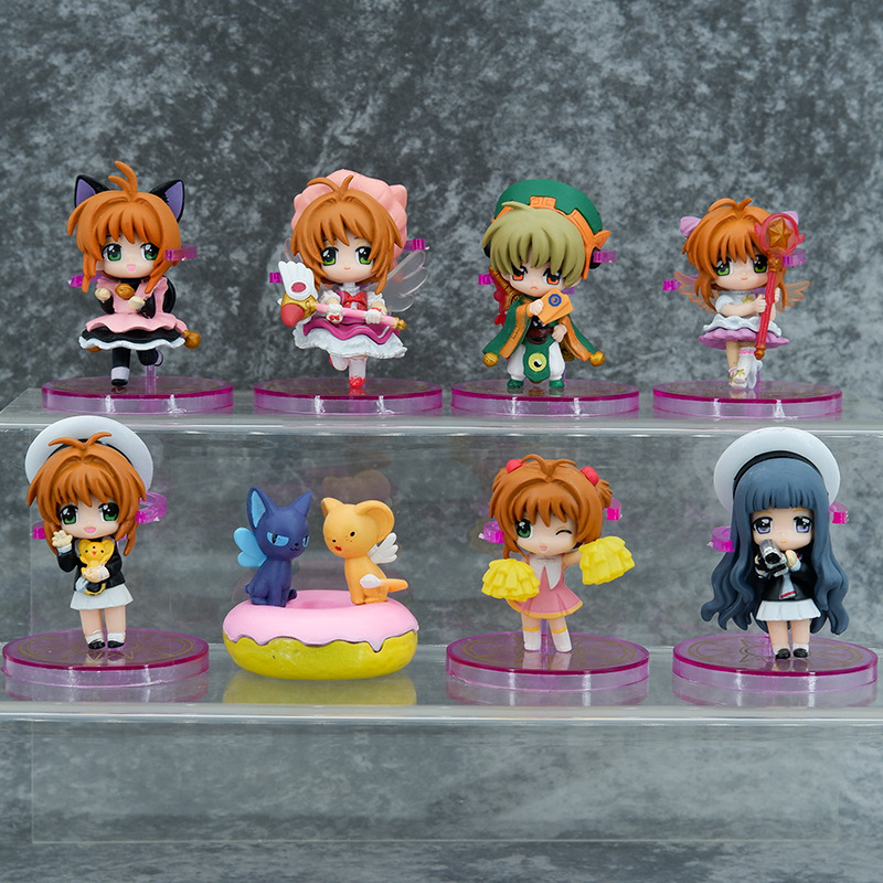 8ピース/セットカードキャプターさくらPVCフィギュアおもちゃ木