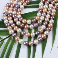 Fil de perles d'eau douce rondes AAA violet Edison naturel 9-11mm/11-14mm pour la fabrication de bijoux