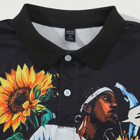 Kaos Polo Lengan Pendek Pria Gaya Jalanan Pakaian Olahraga Cetak Kustomisasi OEM Unisex 100% Katun
