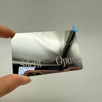 Metal Acero Inoxidable Tarjeta De Visita Espejo Plata