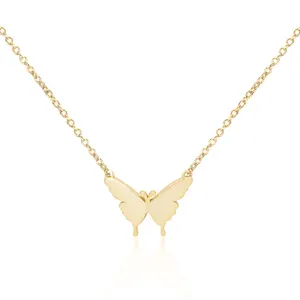 Fine Jewelry 2022 Vivid Butterfly Pendant Necklace Golden plated Three-dimensional Butterfly Jewelry For Spring Season Jewelry