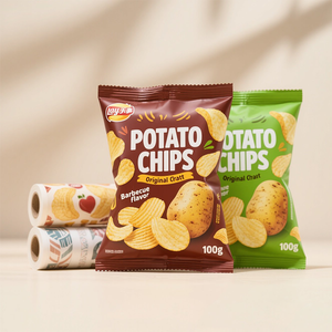 Film plastique Mylar de qualité alimentaire à prix de gros, imprimé sur mesure, multi-saveurs, en rouleau, pour l'emballage des chips de pommes de terre - Product Image 2