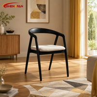 Chaises de salle à manger modernes en bois massif avec coussin rembourré, chaises de salle à manger pour hôtel, restaurant, fauteuils, meubles