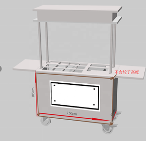 Carrito de Comida Moderno Personalizado de Madera, Barra de Aperitivos Portátil para Exteriores, Hotel, Parque, Diseño de Paneles de Madera, Muebles Comerciales - Product Image 3