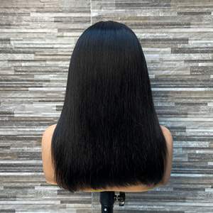 Perruque en <span class=keywords><strong>cheveux</strong></span> humains vietnamiens bruts de haute qualité couleur vin, super double drawn, avec dentelle transparente, ultra-lisse - Product Image 6