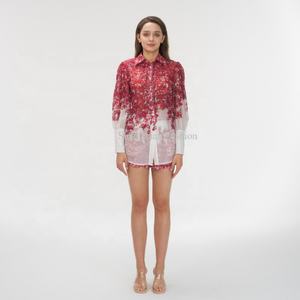 Camisa Ligera Estampada con Diseño Personalizado 2025, Blusa Informal de Gasa para Mujer, Tops Largos - Product Image 1