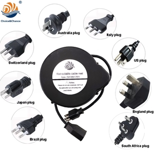 Enrollador de Cable Retráctil Impermeable de 4.5m con Carcasa de Plástico y Cable de Extensión IEC para Secador de Pelo - Product Image 2