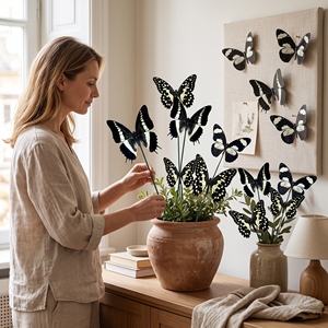 Juego de 12 adornos decorativos para jardín con forma de mariposas <span class=keywords><strong>Papilio</strong></span> helenus y <span class=keywords><strong>Papilio</strong></span> lochius. - Product Image 5