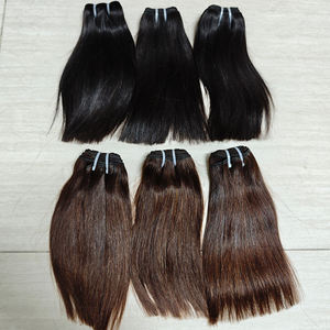 Letsfly Promoción de $9.5: Cabello Humano Virgen Vietnamita 12A, Mezcla Marrón, 8-14 Pulgadas, Liso Extremo, Doble Trama, 100% Cabello Humano - Product Image 1