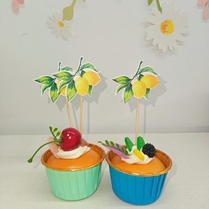 DAMAI Kid Happy Birthday Party Supplies Yellow Lemone Element Fruit Themed Plate <b>Disposable</b> <b>Tableware</b> Paper Plates Cups Napkins - Product Image 5