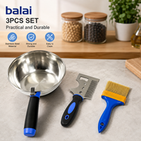 Kit de 3 grattoirs à brosses en acier inoxydable pour la réparation de plâtre et de peinture, outils de construction et de rénovation pour la maison et le bricolage