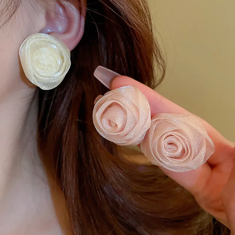 Kaitin ต่างหูแฟชั่นประดับโบว์ไข่มุกดอกไม้หรูหราต่างหูพู่ห้อยต่างหูเครื่องประดับสำหรับผู้หญิงวัยรุ่น