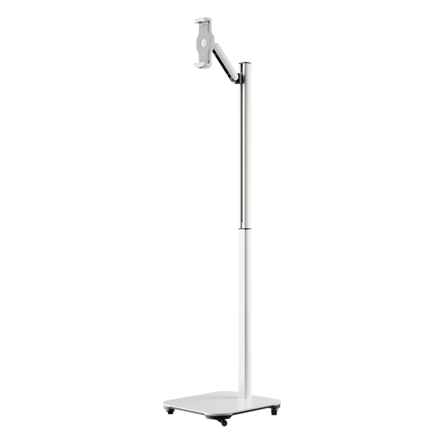 Rolling Tablet Pc Stand Floor Stand Height Adjustable with High Quality Long Arm Stable Use for Bed Desk Equipped with Wheels