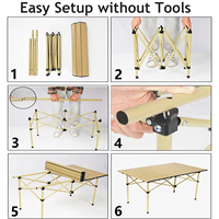 Mesa Plegable Cuadrada de Aluminio Portátil Moderna, Juego de Sillas Plegables para 4 Personas, para Exteriores, Camping, Playa, Picnic, Plegable para 4 Estaciones